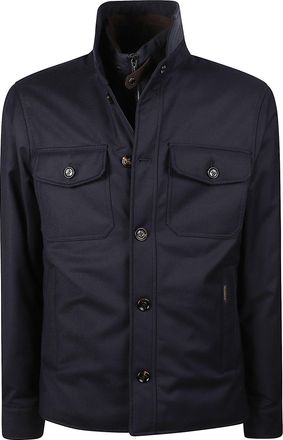 Moorer Black Dasson-Ll Virgin Wool-Blend Overshirt