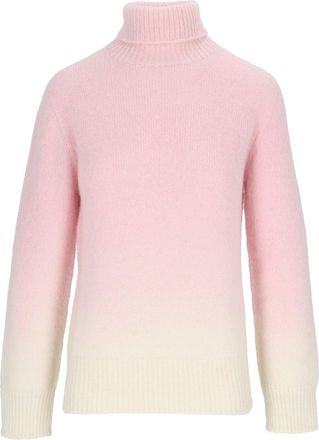 Kangra Cashmere Gradient Seamless Turtleneck Sweater with Ribbed Finishing