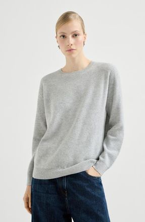 Brunello Cucinelli Cashmere sweater with monili in Light Grey at Nordstrom, Size Xx-Large Eu