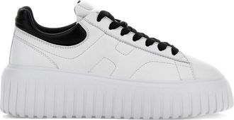 Hogan White H-Stripes Nappa Leather Sneakers