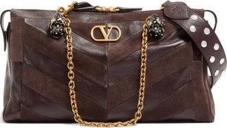 Valentino Garavani Brown Panthea Medium Shoulder Bag