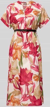 Zabaione Midikleid mit G&uuml;rtel Modell Za44ritii in Pink, Gr&ouml;&szlig;e XXL