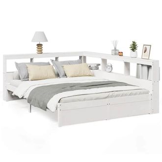 Berkfield Home Bookcase Bed without Mattress White 160x200 cm Solid Wood Pine