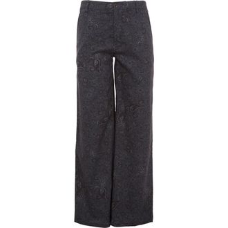 Lords of Harlech Phillis Wide Leg Tailored Pant in Montgat Paisley Black at Nordstrom, Size 14