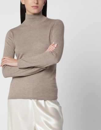 Max Mara Dolcevita marrone scuro m&eacute;lange in cashmere