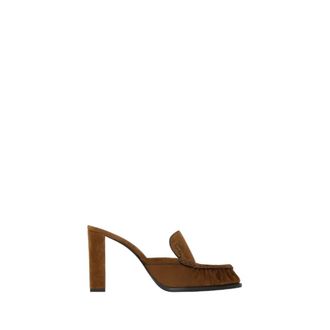 Saint Laurent Schoenen, Dames, Bruin, 38 1/2 EU, Leer, Le Loafer Mules in Suede