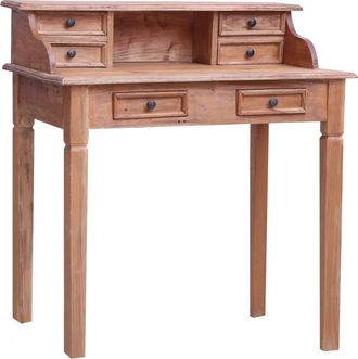 vidaXL Escritorio Con Cajones Madera Maciza De Caoba 90x50x101 Cm Vidaxl