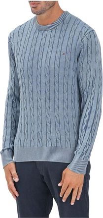 Tommy Hilfiger Truien & Vesten, Heren, Blauw, M, Katoen, Maglioncino Girocollo