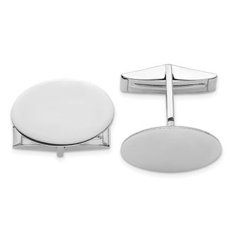 Diamond2Deal 14K White Gold Mens Oval Cuff Links