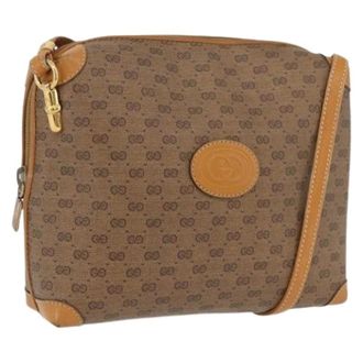 Gucci Pre-owned Cross Body Bags, female, Beige, Size: ONE SIZE Pre-owned Vintage Micro Small GG Canvas Shoulder Bag