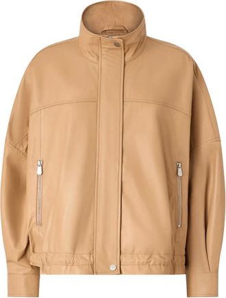 Pinko leather jacket - women - Sheepskin/Polyester - S - Neutrals