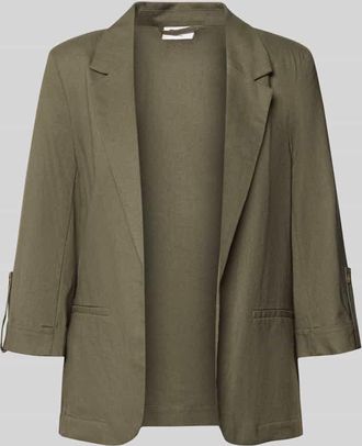 Only Relaxed Fit Blazer aus Viskose-Leinen-Mix Modell GOA in Oliv, Gr&ouml;&szlig;e 34