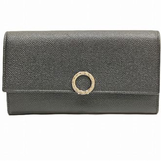 Bulgari Black Leather Coin Purse/Coin Case (Pre-Owned)