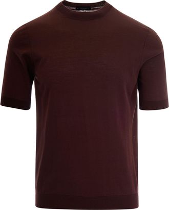 Ballantyne Slim-Fit Short-Sleeve Knit Top with Ribbed Details