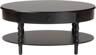 Baxton Studio Malinda Classic 1-Drawer Coffee Table With Spindle Legs