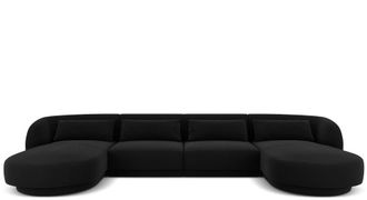 BLOOMINGLOFT 5-Sitzer Design Panorama Sofa Tulum mit Samtbezug