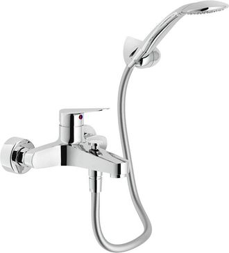 Nobili Nobili - Blues Mezclador Monomando De Pared Para Ba&ntilde;era + Ducha De Mano Con 1 Rociador Y Flexo De 150 Cm, Cromo (bs101110cr)