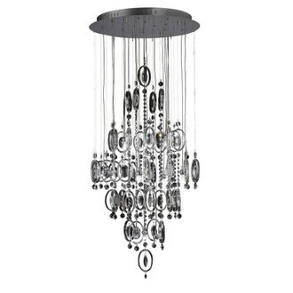 Netlighting Solana Pendant 18 Light G4 Chrome Crystal NOT LED CFL Compatible in Grey