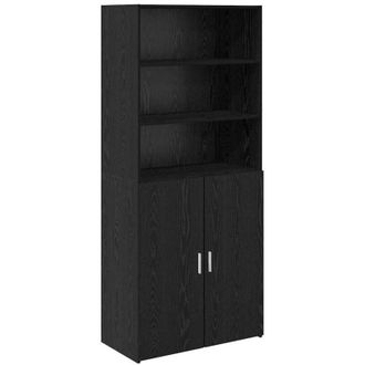 vidaXL Alacena Roble Negro 80 x 42,5 x 185 cm Madera contrachapada vidaXL