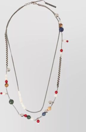 Dries Van Noten multi strand brass pearl beaded necklace