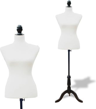 HOMCOM Maniqu&iacute; Femenino De Costura Busto De Se&ntilde;ora Para Modista Exhibici&oacute;n 130-168cm