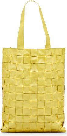 Bottega Veneta Pre-owned Womens Woven Leather Tote Bag - Mustard - One Size