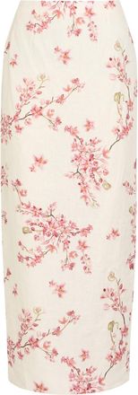 Agua Bendita Lirica Floral-print Linen Maxi Skirt - Multicoloured - M (UK10)