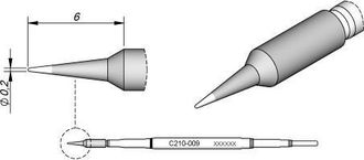 JBC Cartucho Punta Conica 0,2mm T210 Jbc