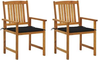 vidaXL Vidaxl - Sillas De Jard&iacute;n Con Cojines 2 Unidades Madera Maciza De Acacia