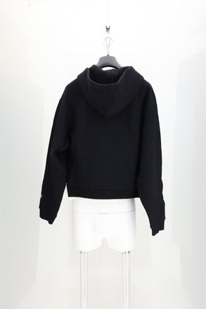 Celine Logo Zipped Hoodie Sweatshirt - Black