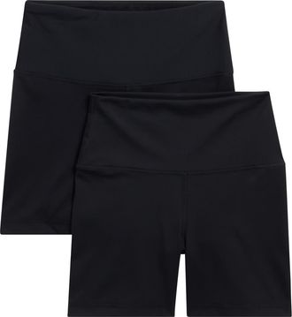 Yogalicious Pack of 2 Butter Tech Hudson Everyday Bike Shorts in Black/Black at Nordstrom Rack, Size X-Large