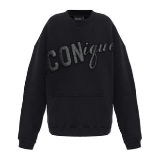 Dsquared2 Sweatshirts, female, Black, Size: 2XS Sweatshirt with patch