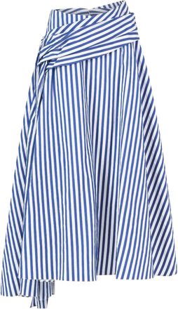 Rosie Assoulin Gonna midi Draped For The Dramatic a righe - Bianco