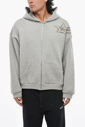 We11done Oversized Cotton Sweatshirt with Studs We11done