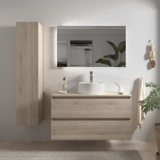 Cygnus Bath Mueble de Baño BEQUIA 100cm Natural con encimera (lavabo no incluido)