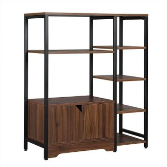 Woltu Woltu Libreria Moderna Design 80 X 35 X 97 Cm Scaffale Portaoggetti Per Libri Cd Faggio Scuro