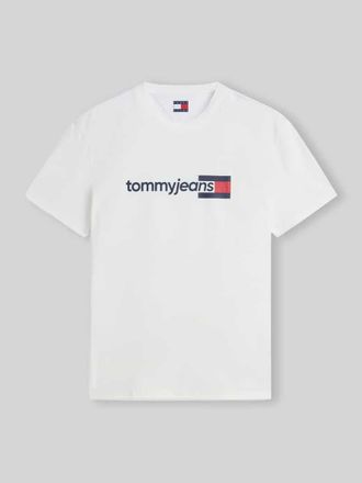 Tommy Jeans Regular Fit T-Shirt aus reiner Baumwolle in Ecru, Gr&ouml;&szlig;e XXL