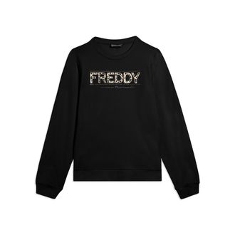 Freddy Felpa con Logo Animalier e Drappeggio sulle Spalle