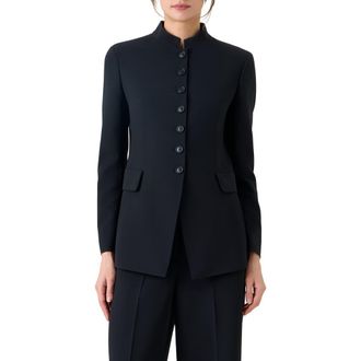 Akris Kev Wool Blend Jacket in Black at Nordstrom, Size 10