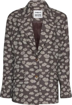Silvian Heach Blazer met grafisch motief All-Over - Dames - Blazers - Bruin - M - Jassen
