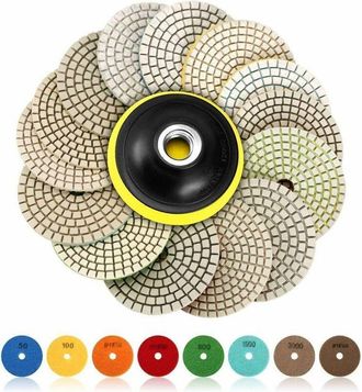 OEM Vurahome - Disco De Pulido De Diamante, 15 Piezas, 4 Pulgadas (100 Mm), Almohadillas De Pulido De Diamante, Almohadillas De Pulido De Hormig&oacute;n, Almoha