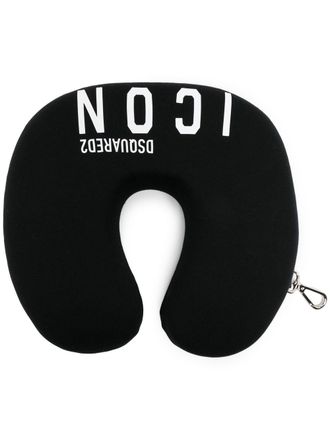 Dsquared2 logo-print cotton travel pillow - men - Cotton - One Size - Black