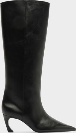 Schutz Lexi Leather Mid Knee-High Boots