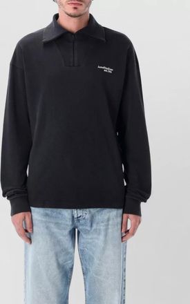 Acne Studios organic cotton funnel neck half zip sweatshirt