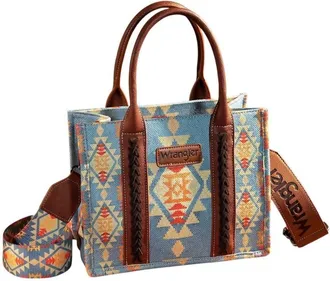 Montana West Womens Wrangler Sultry Canvas Crossbody Tote In Blue