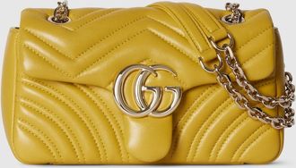 Gucci GG Marmont Small Shoulder Bag, Yellow, Leather