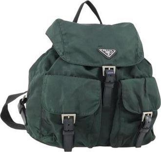 Prada Pre-owned Backpacks, female, Green, Size: ONE SIZE Pre-owned Nylon Backpack