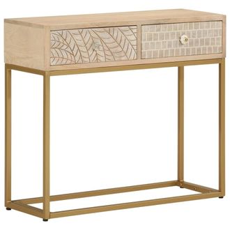 vidaXL Mesa Consola Madera Maciza De Mango Y Hierro 90x30x76 Cm Vidaxl