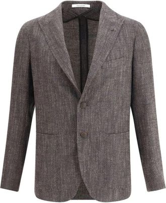 Tagliatore Herringbone patroon Blazer - Heren - Blazers - Beige - M - Katoen - Jassen
