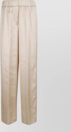 PESERICO viscose satin tailored trousers back pocket